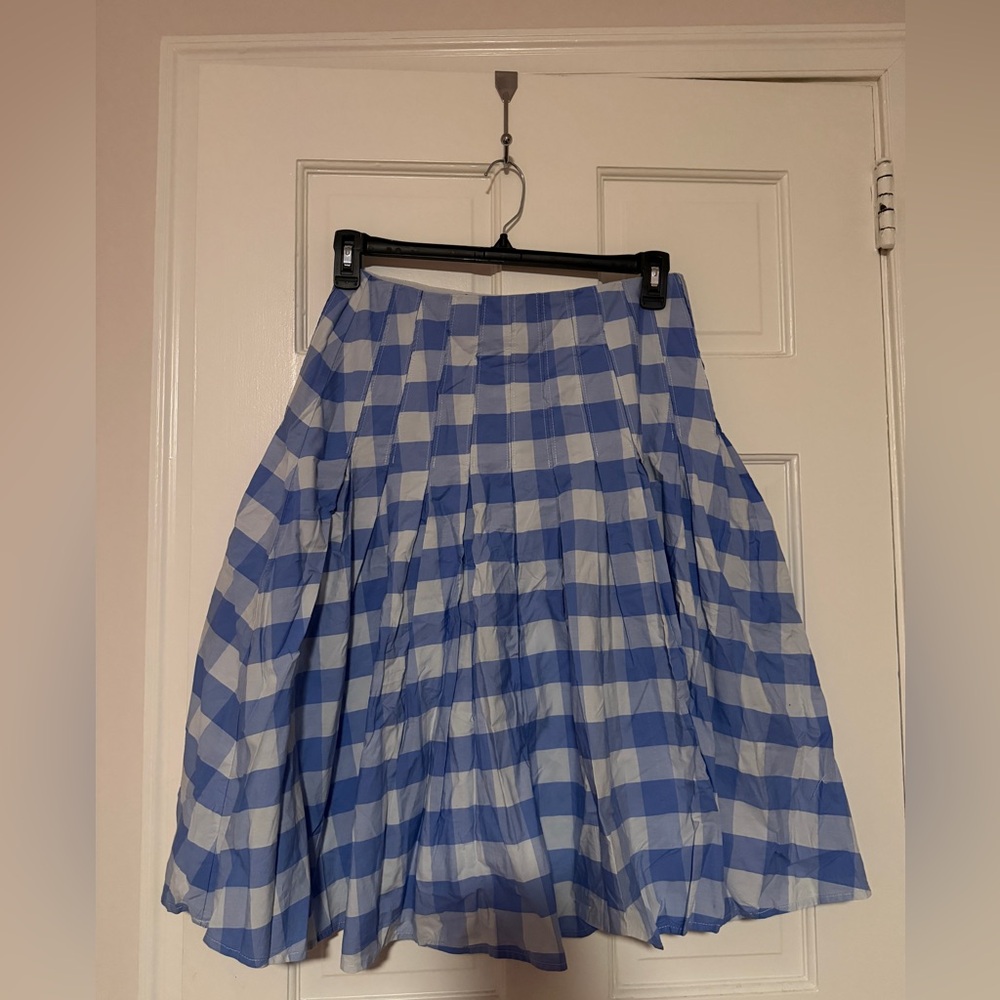 J. Crew Blue and White A-Line Skirt